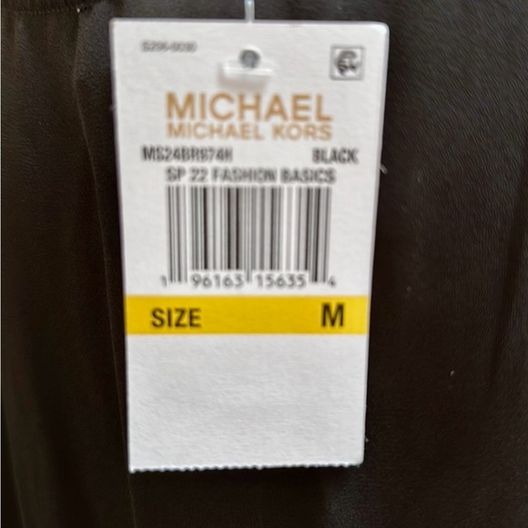 Michael Michael Kors Women's Short Sleeve Black Banded Waist Blouse Size Medium - Picture 4 of 5